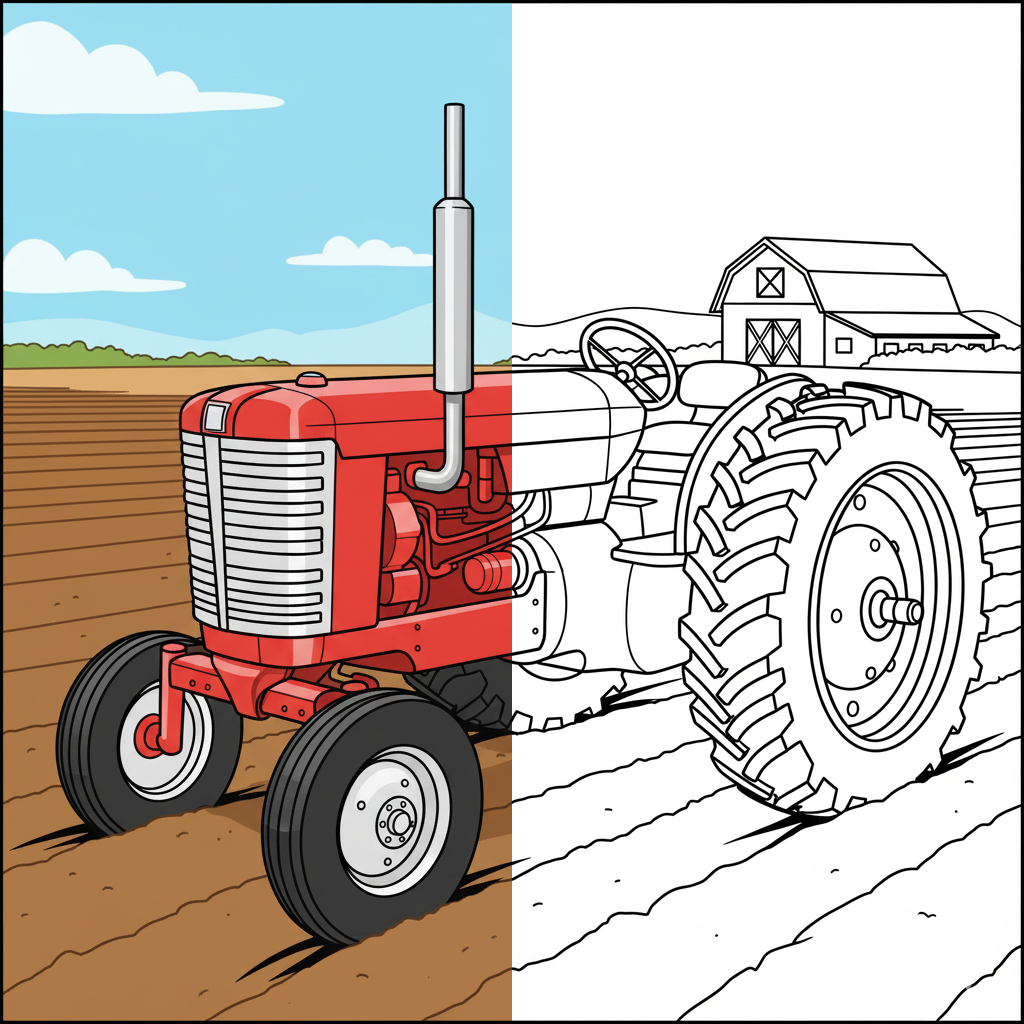 Tractor en la Granja