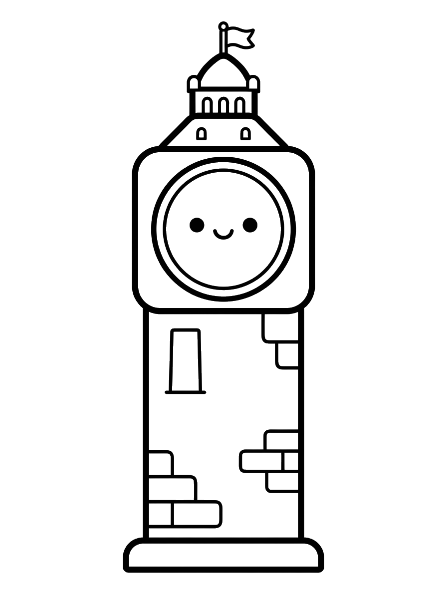 Big Ben Clock Tower coloring page