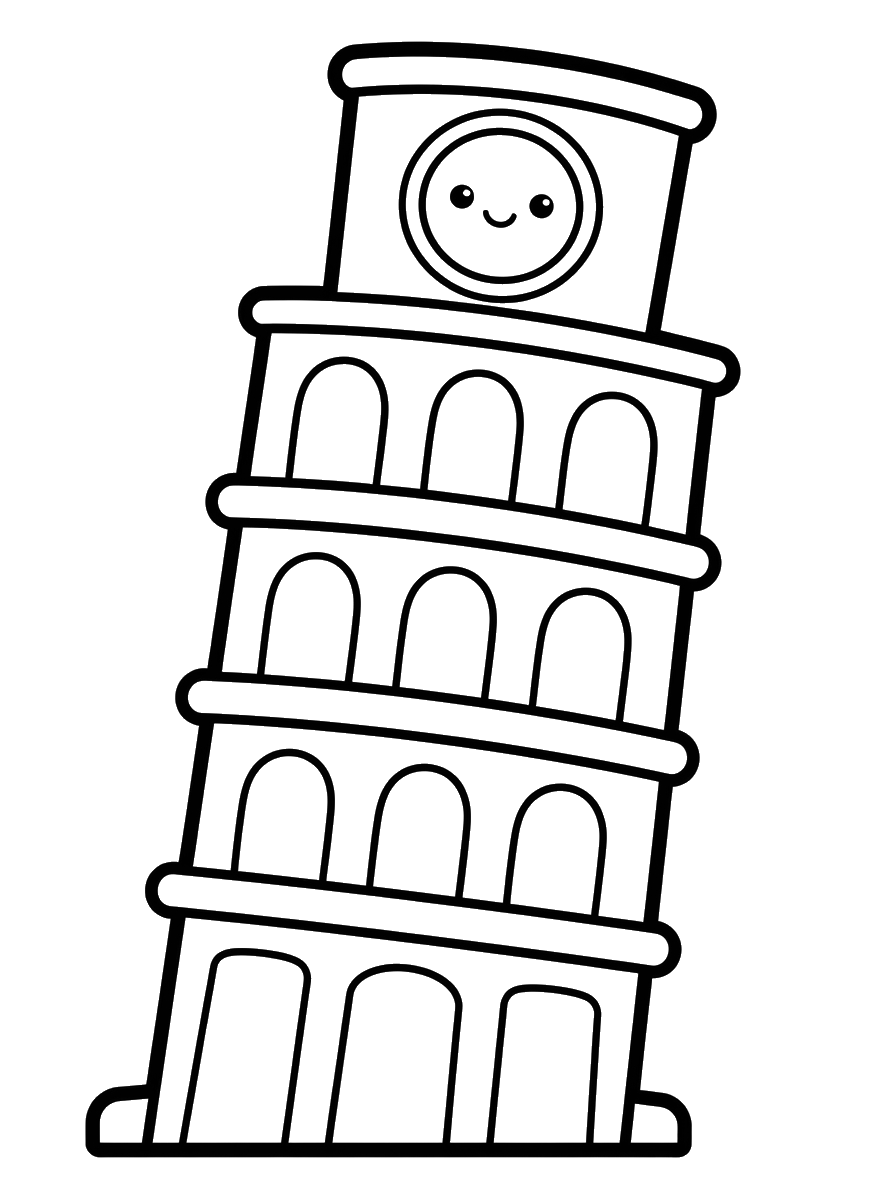 Leaning Tower of Pisa coloring page