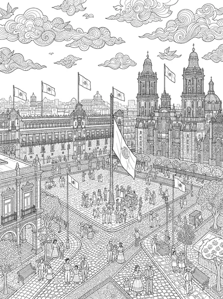 Mexico City Zocalo and Cathedral