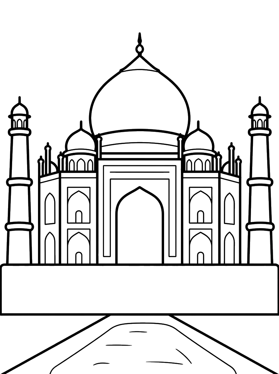 Taj Mahal coloring page